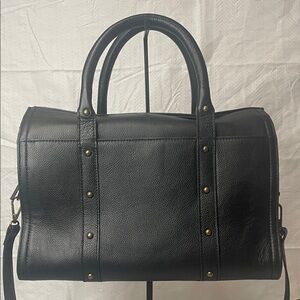 House of Harlow 1960 - Black Leather Handbag with Gold Accents